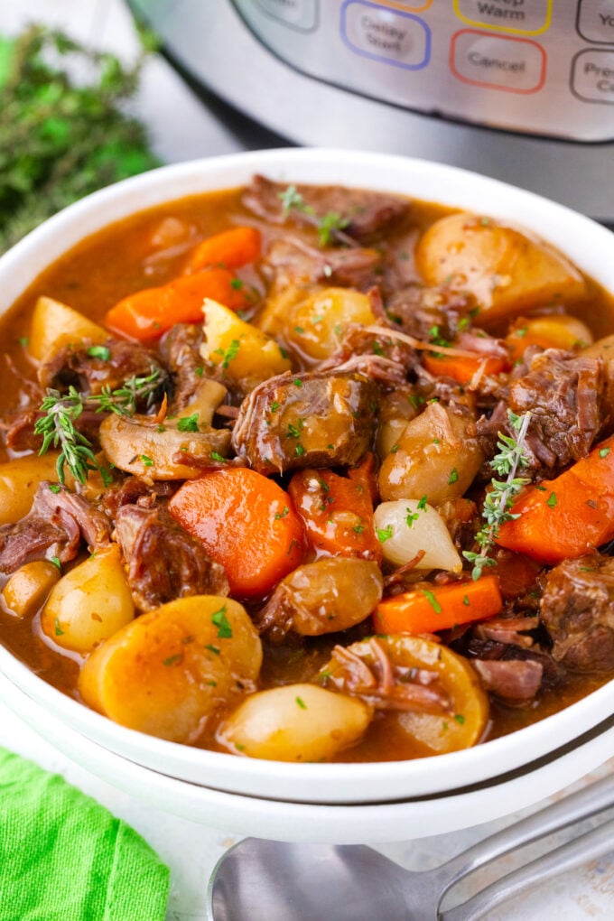Saucy Instant Pot beef stew.