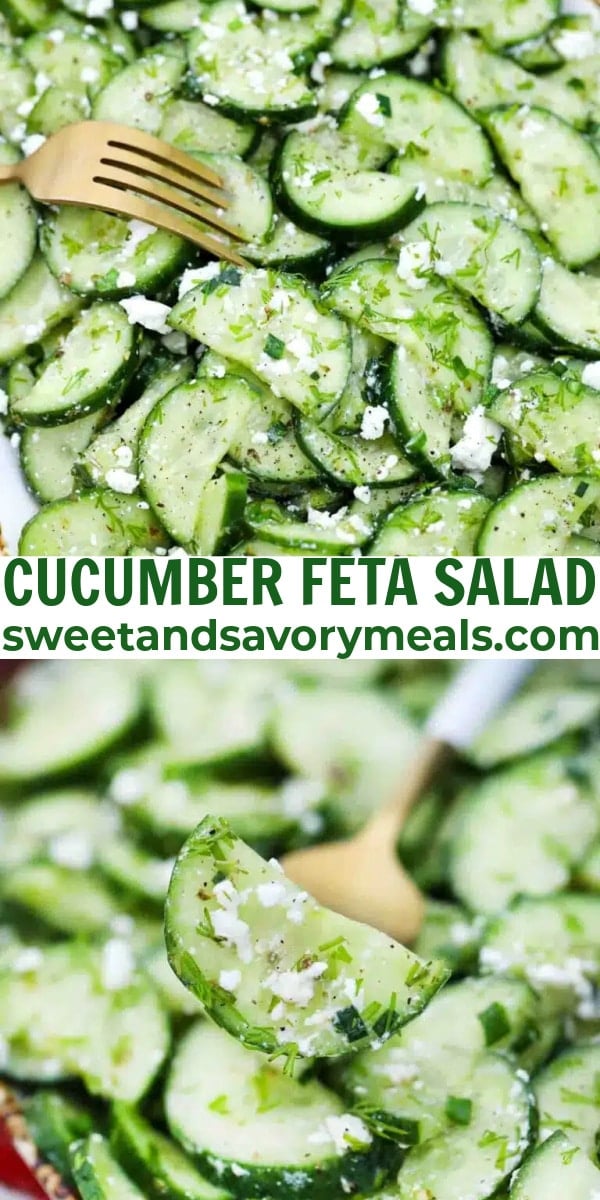 easy cucumber feta salad pin