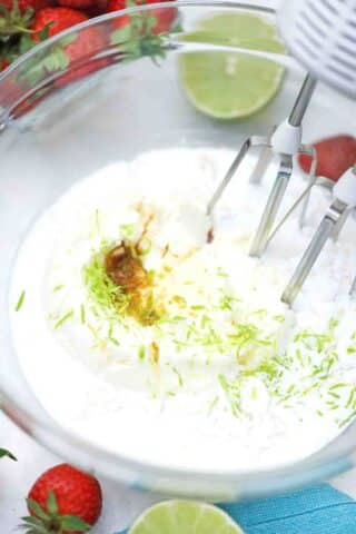making lime whipped cream