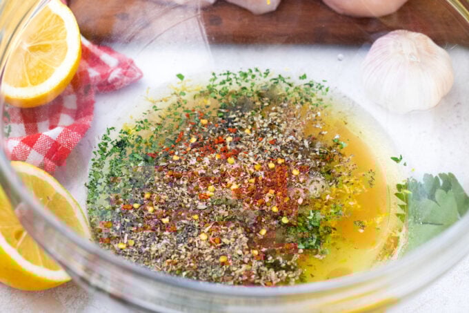 Herb marinade for grilled chicken.