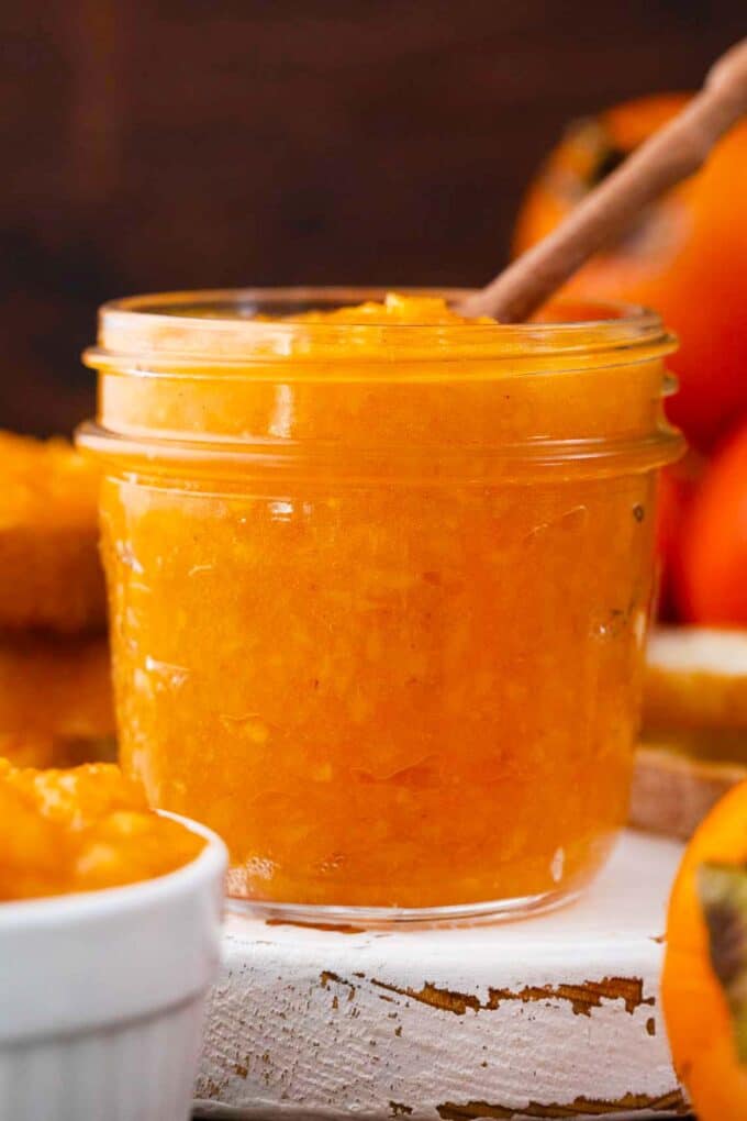 a jar of persimmon jam