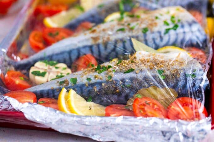 marinating raw Spanish mackerel