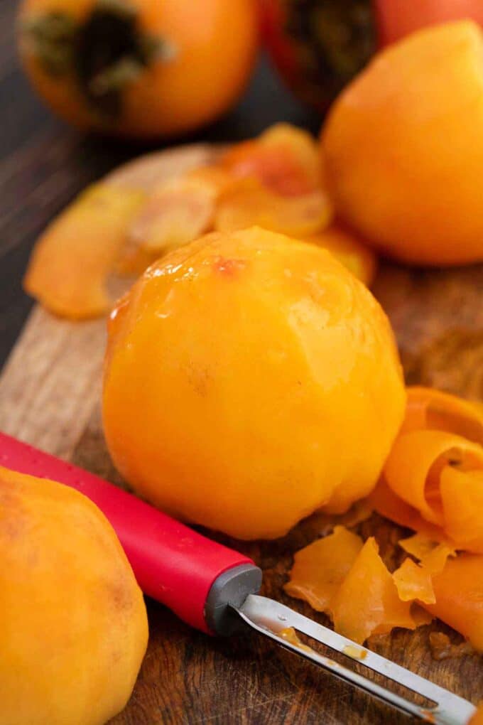 peeled persimmons