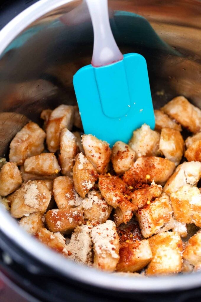 sautéing chicken pieces in the instant pot