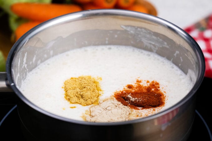 Seasoning beer cheese dip.