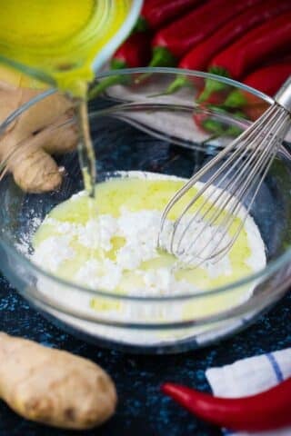cornstarch and water in a bowl