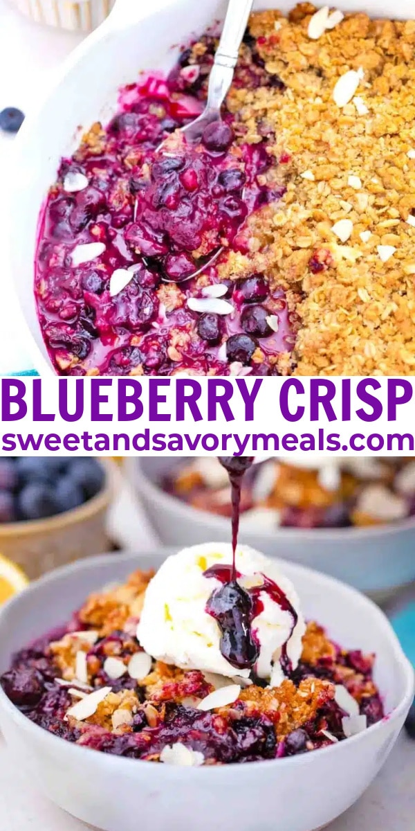 easy blueberry crisp pin
