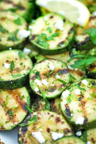 grilled zucchini salad with fresh herbs