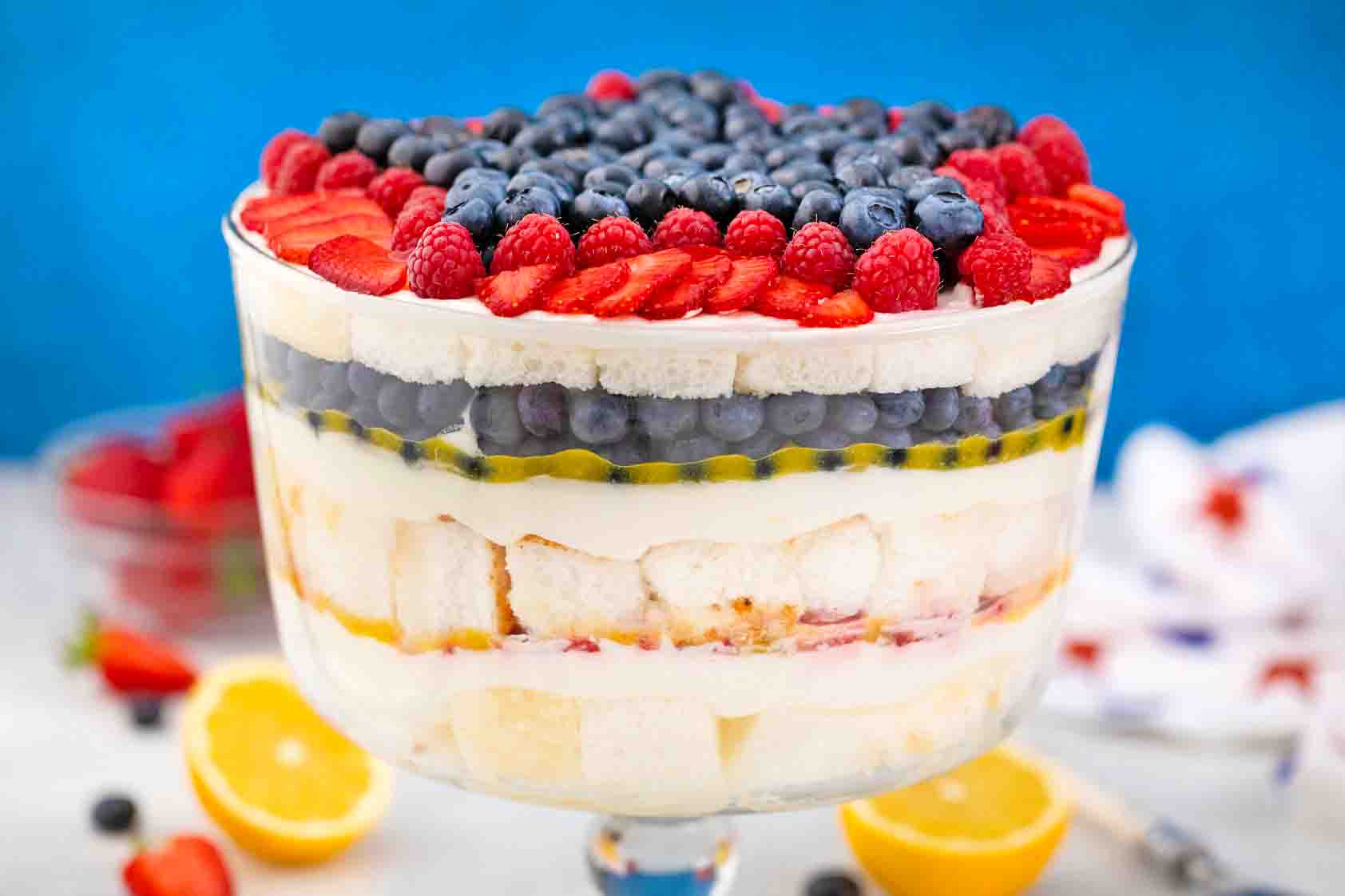 Patriotic Trifle Recipe - with Lemon Cream - Sweet and Savory Meals