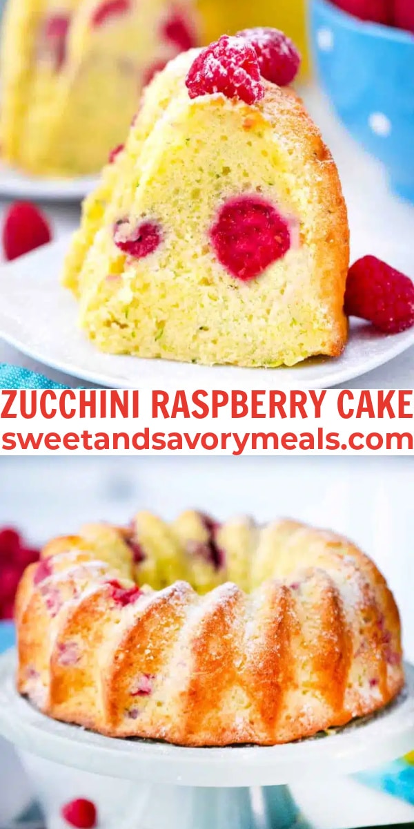easy zucchini raspberry cake pin