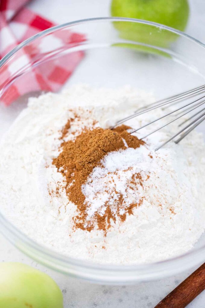 mixing dry ingredients in a bowl