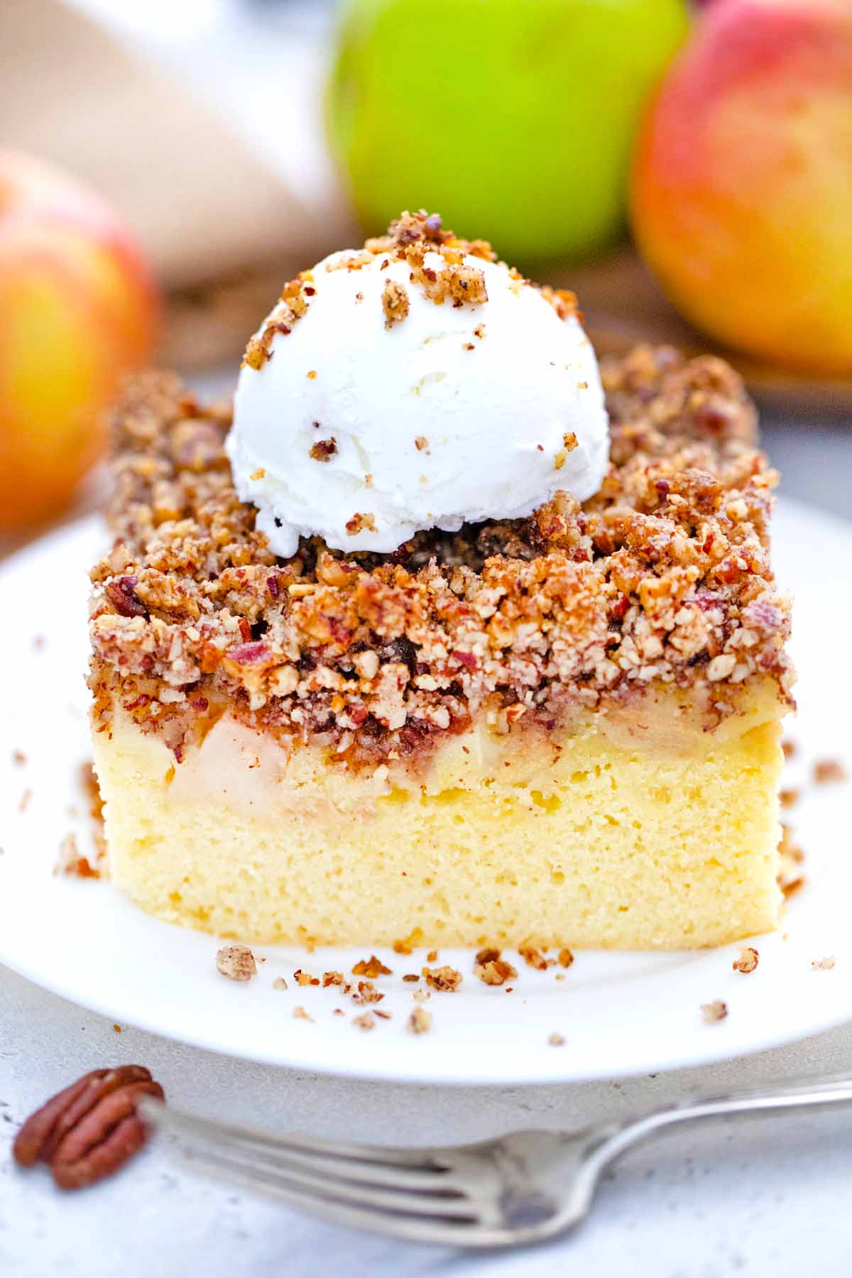Apple Sheet Cake with Pecan Streusel Topping - Sweet and Savory Meals