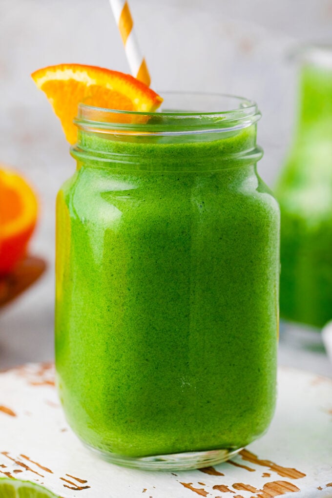 Very creamy green spinach smoothie.