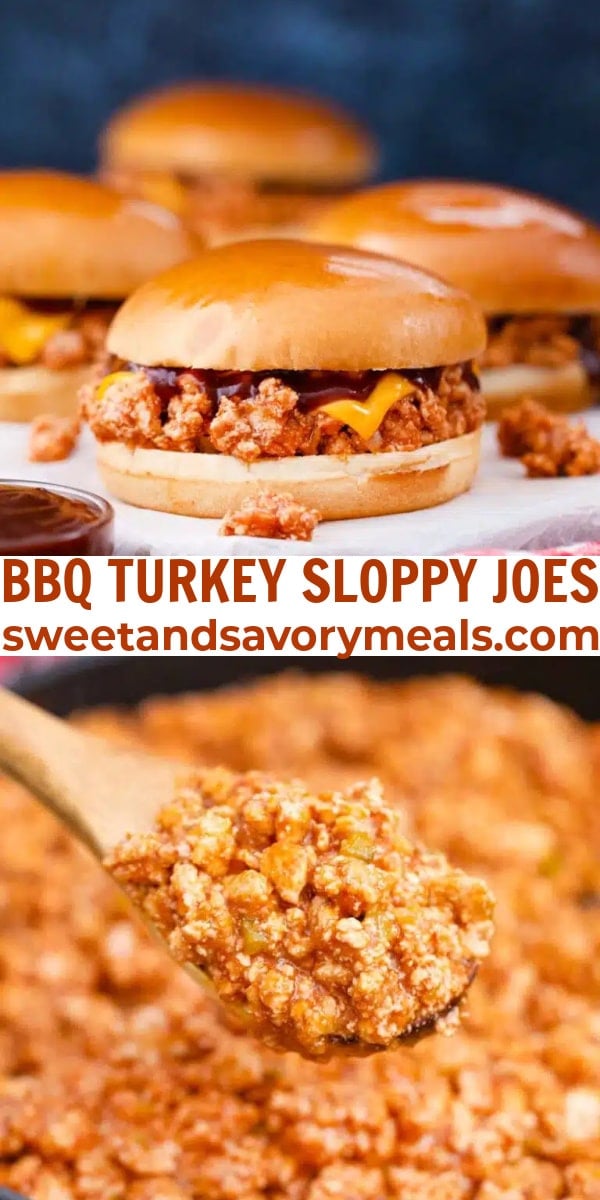 easy bbq turkey sloppy joes pin