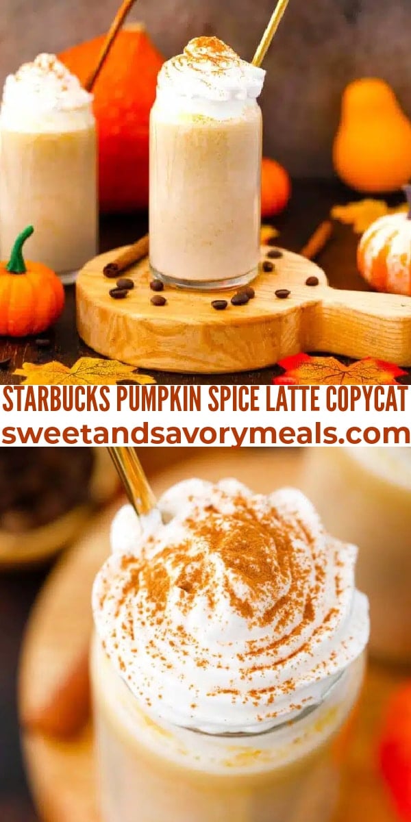 easy starbucks pumpkin spice latte copycat pin