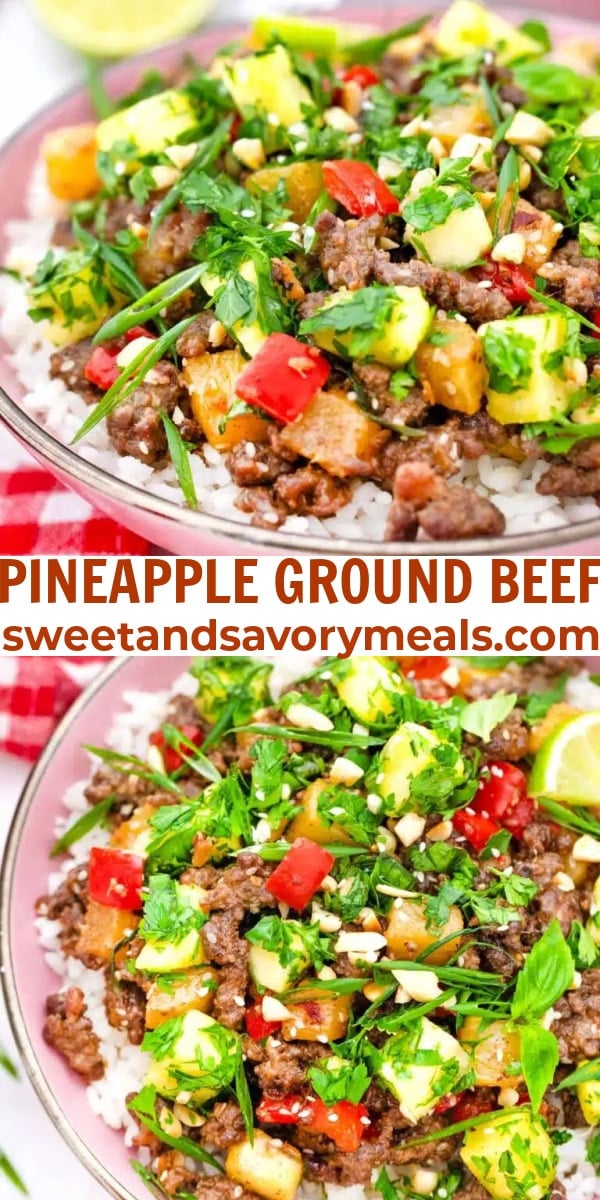 easy pineapple ground beef pin