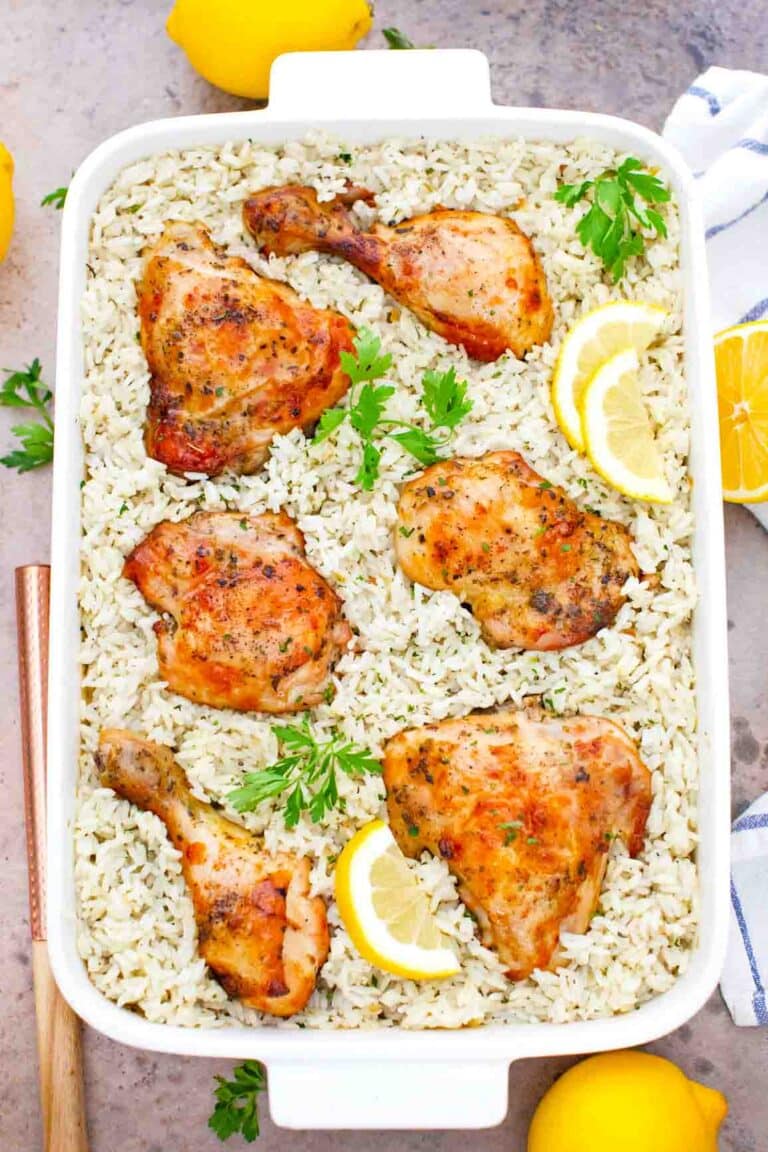 Lemon Chicken and Rice Casserole Recipe - Sweet and Savory Meals