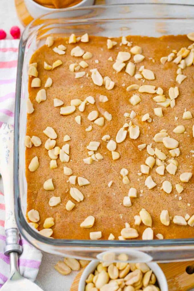 peanut butter fudge in a pan