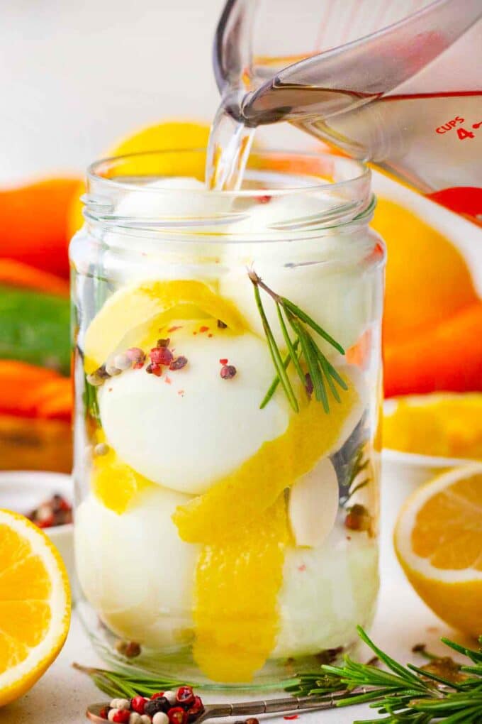 lemon rosemary pickled eggs