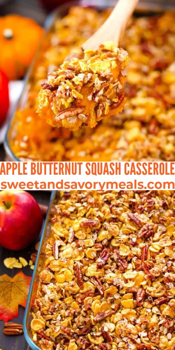 easy apple butternut squash casserole pin