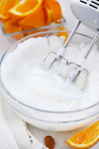 beating egg whites with an electric mixer