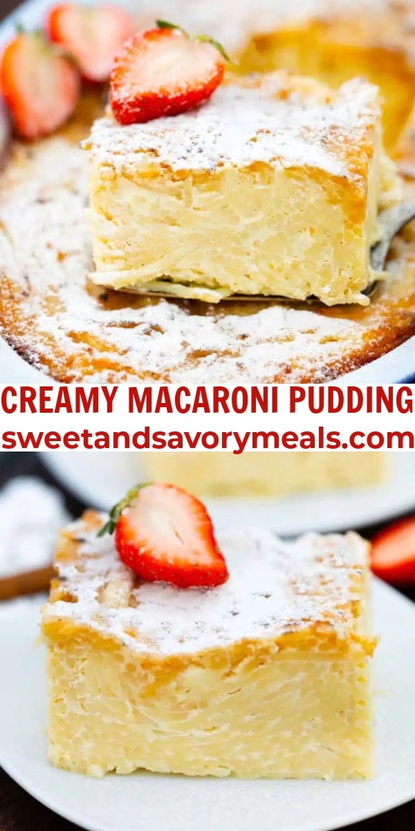 creamy macaroni pudding pin