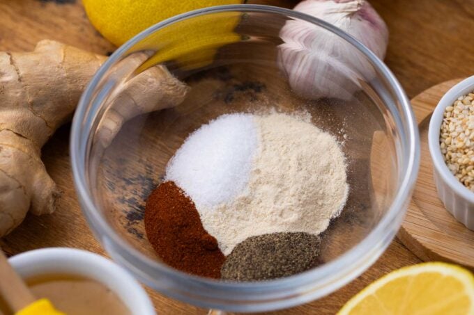 wings rub ingredients in a bowl