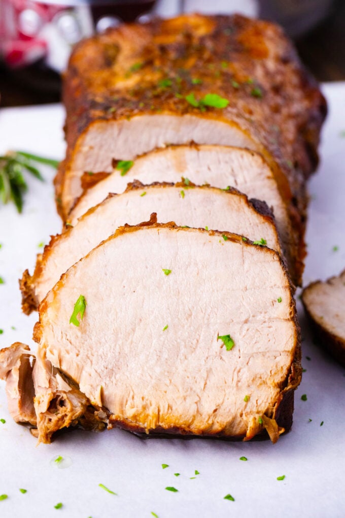 Tender, slow cooked balsamic pork loin.