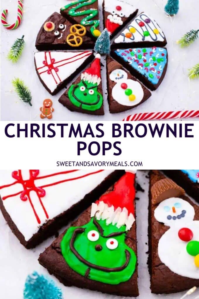 easy christmas brownie pops pin