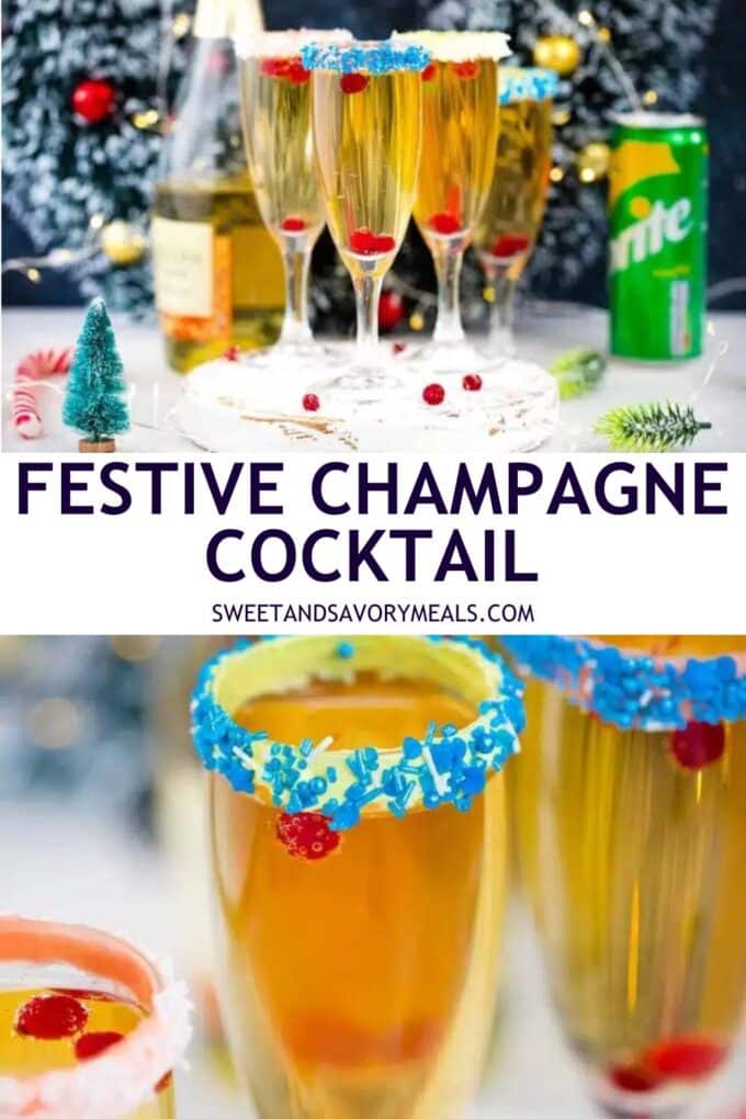 easy festive champagne cocktail pin