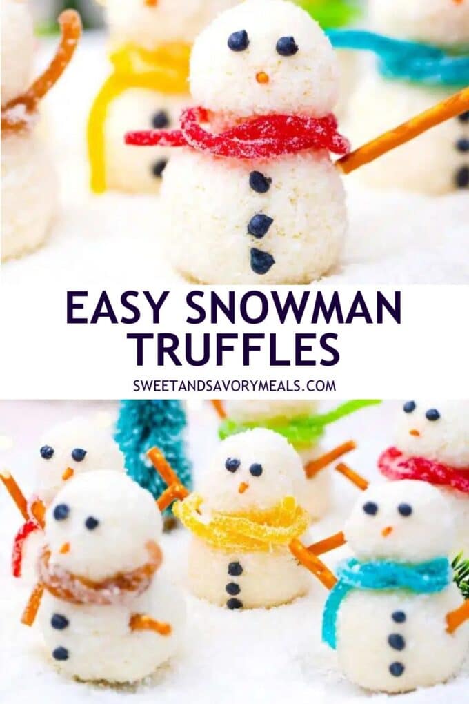 easy snowman truffles pin