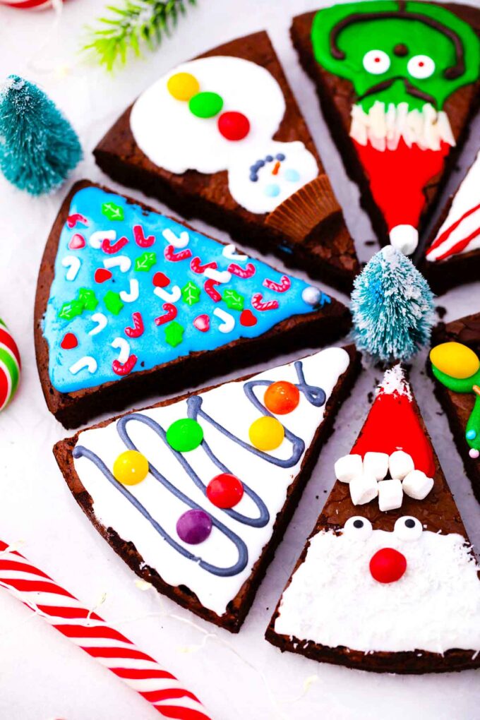 christmas brownie slices decorate as a snowman christmas tree reindeer
