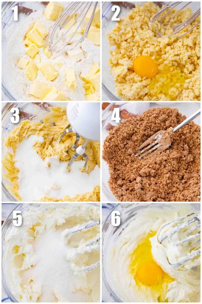 photo collage of how to make a coffee cake