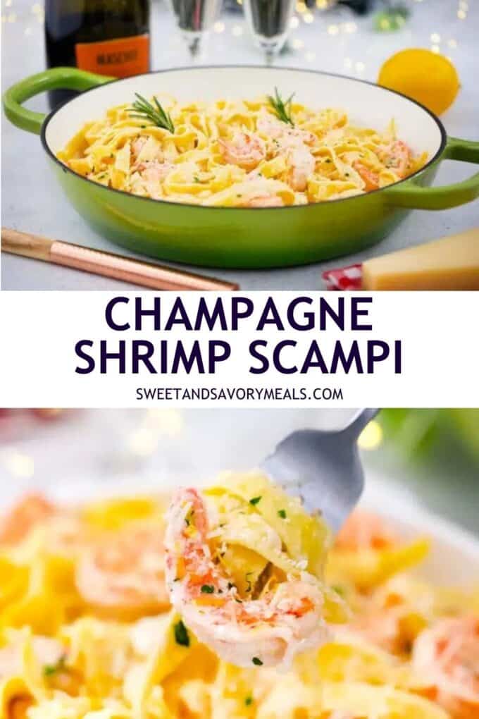 easy champagne shrimp scampi pin