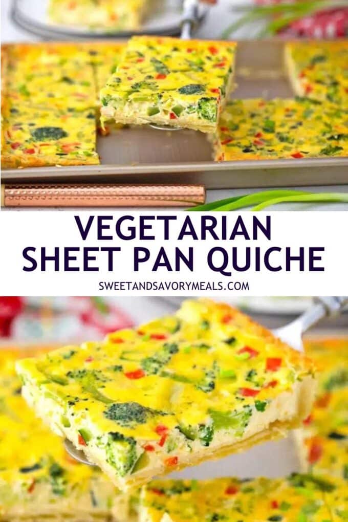 easy vegetarian sheet pan quiche pin