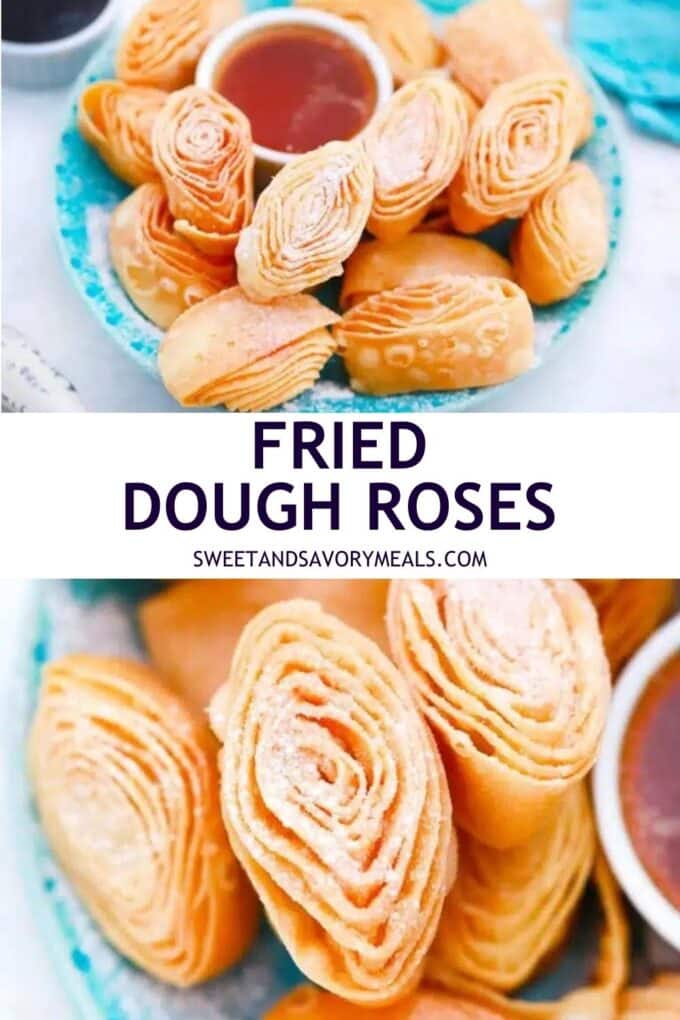 easy fried dough roses pin