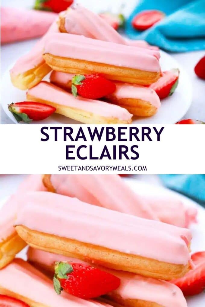 easy strawberry eclairs pin