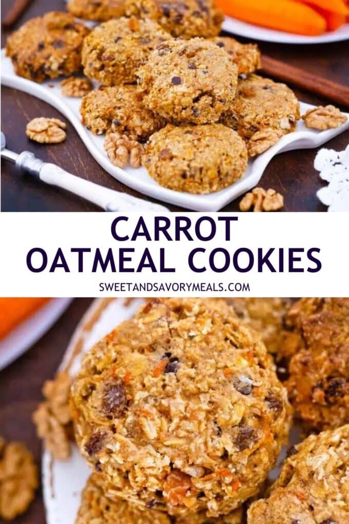 easy carrot oatmeal cookies pin
