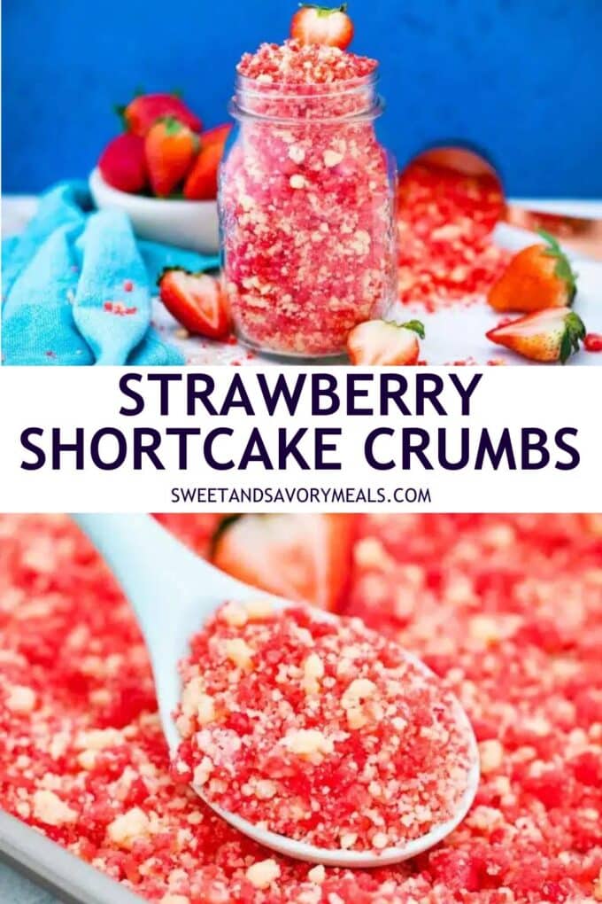 easy strawberry shortcake crumbs pin