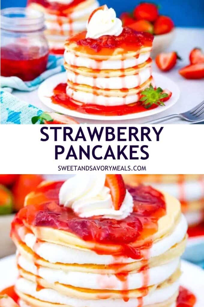 easy strawberry pancakes pin