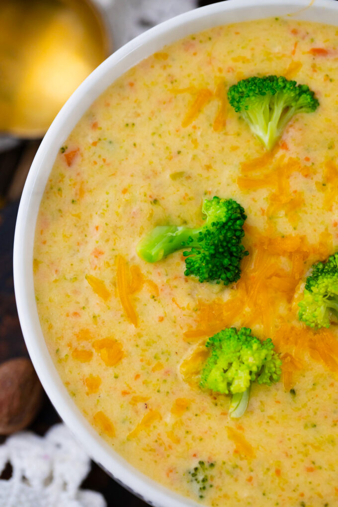 Homemade Panera Bread broccoli cheddar soup.