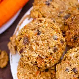 carrot oatmeal cookies on a serving plate