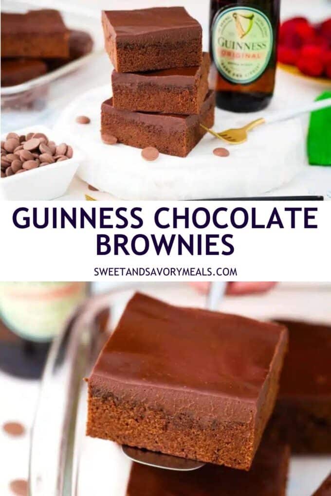 easy guinness chocolate brownies pin