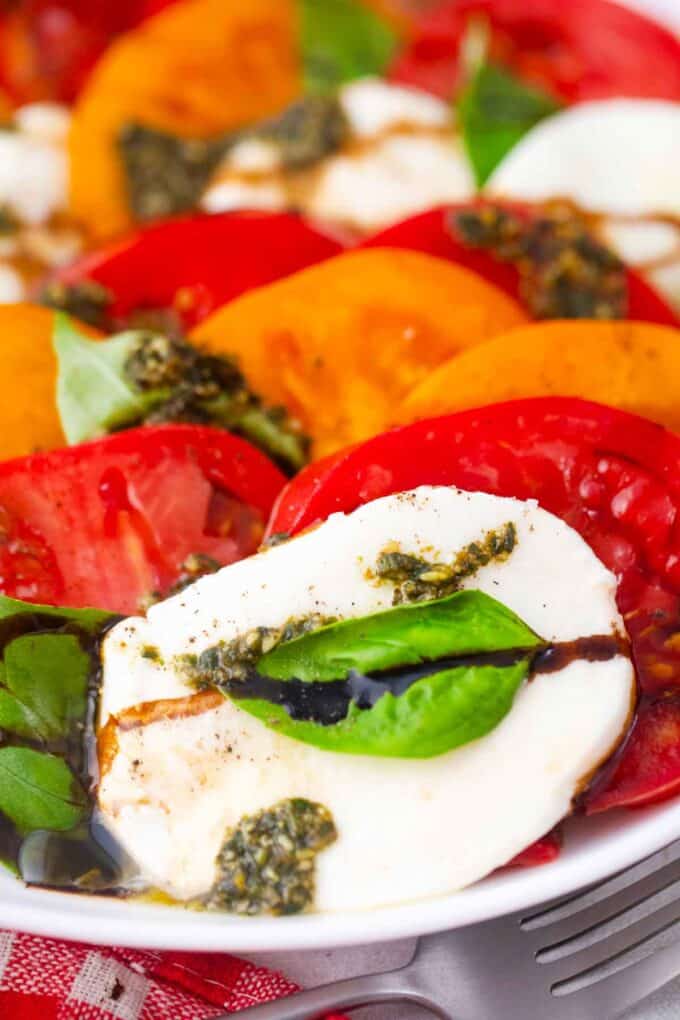 caprese salad with fresh mozzarella