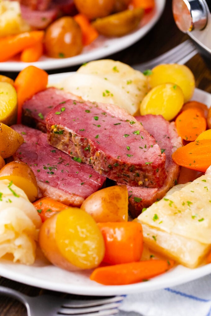 Perfectly cooked Instant Pot corned beef.