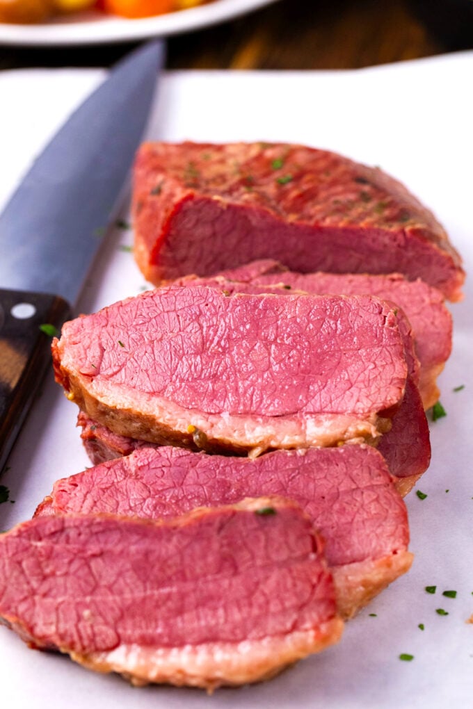 Juicy and tender Instant Pot corned beef.