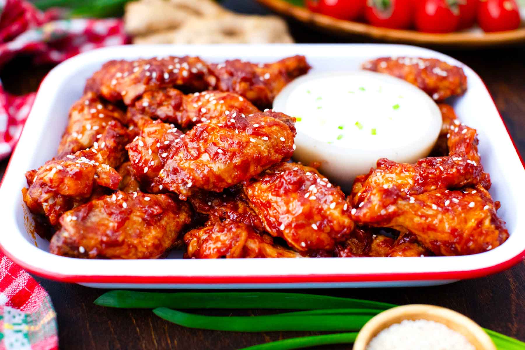 Spicy Korean Chicken Wings Recipe - Sweet and Savory Meals