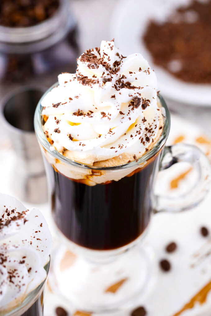 Homemade Irish coffee.