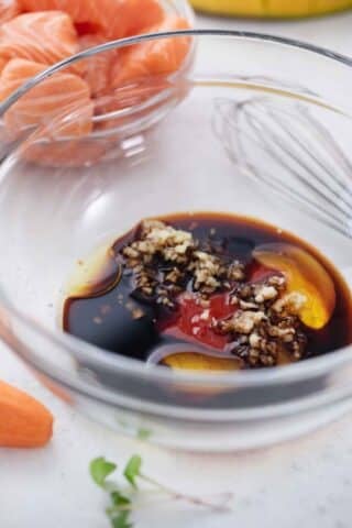 honey garlic soy sauce marinade in a bowl