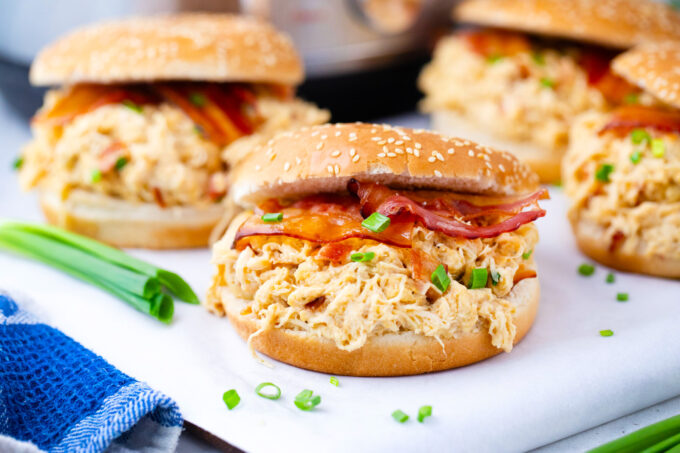 Instant Pot crack chicken sandwiches.